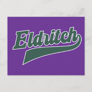Cartão Postal De Festividades Script da Liga Eldritch - Letra Vintage