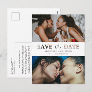 Cartão Postal De Festividades Script de Foto Personalizada de Casamento de Efeit