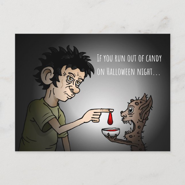 Cartão Postal De Festividades Se você ficar sem doce cartão de Dia das Bruxas (Frente)