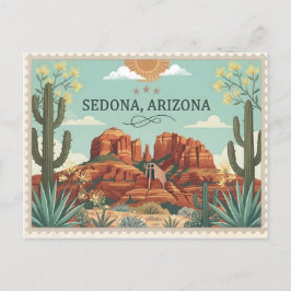 Cartão Postal De Festividades Sedona Arizona Travel Vintage Red Rocks 