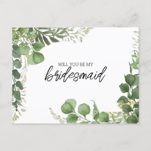 Cartão Postal De Festividades Seja minha madrinha Eucalyptus e Arrancada Dourada