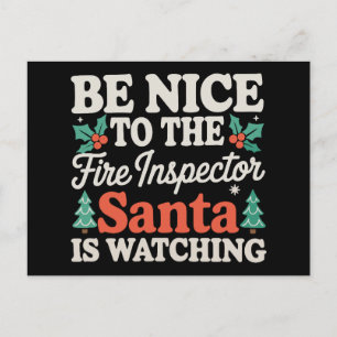 Cartão Postal De Festividades Seja Simpático Para o Inspetor de Incêndio O Papai