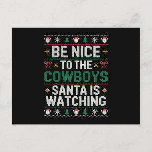 Cartão Postal De Festividades Seja Simpático Para Os Cowboys O Papai Noel Está O