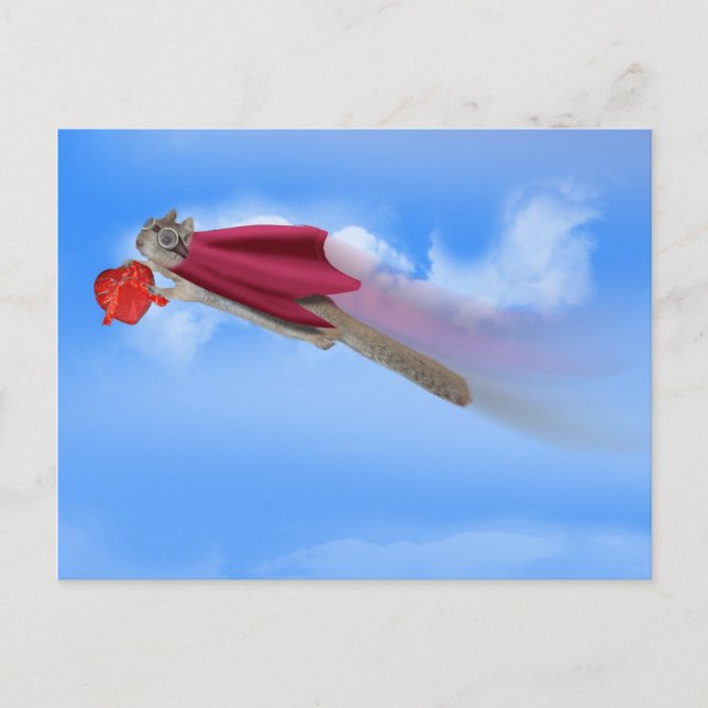 Cartão Postal De Festividades Serviço de Entrega de Namorados Super Squirrel (Frente)