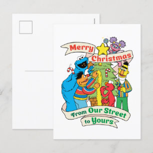 Cartão Postal De Festividades Sesame Street Feliz Natal Férias