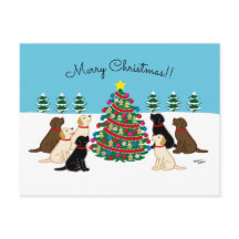 Sete Labradores e árvore de Natal