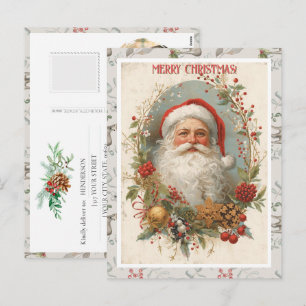 Cartão Postal De Festividades Seu Foto Natal Antigo Moderno Rústico Cervo 