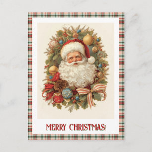 Cartão Postal De Festividades Seu Papai Noel de Natal Vintage com Foto Personali
