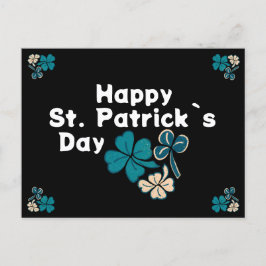 Cartão Postal De Festividades Shamrock Clover Irish Happy Rua.