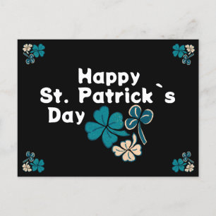 Cartão Postal De Festividades Shamrock Clover Irish Happy Rua.