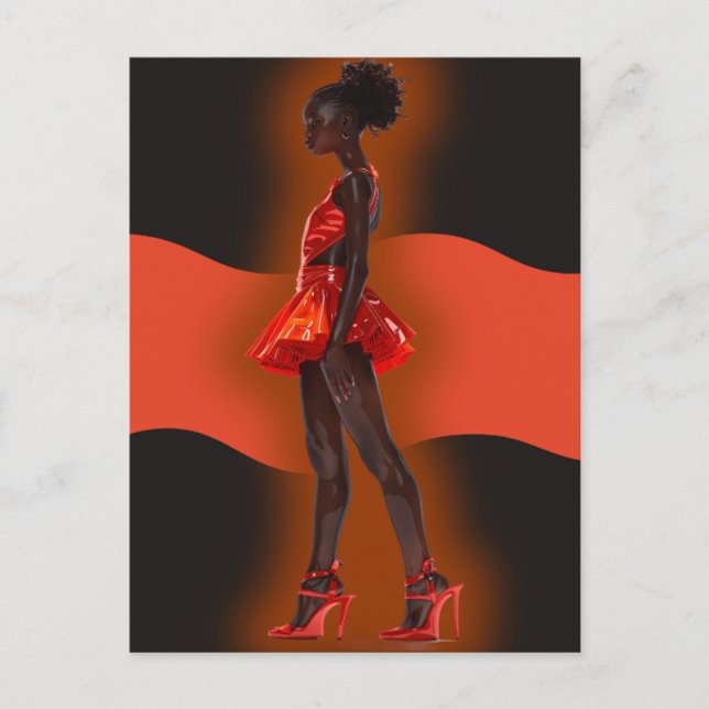 Cartão Postal De Festividades Shopp Sista da Rainha Negra Africana Melanin (Frente)