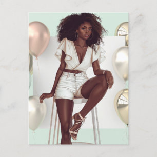 Cartão Postal De Festividades Shopp Sista da Rainha Negra Africana Melanin