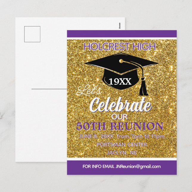 Cartão Postal De Festividades Show stopper Class Reunion invitation post card (Frente/Verso)