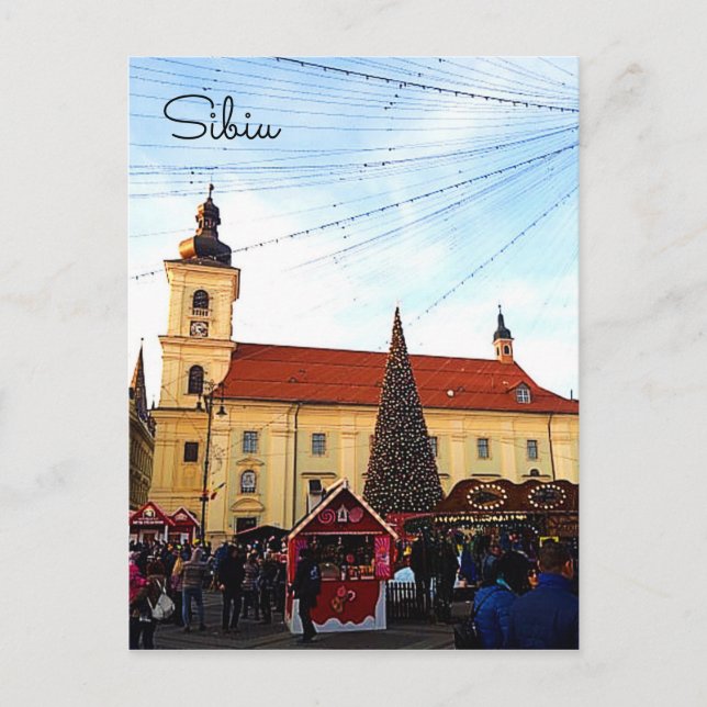 Cartão Postal De Festividades Sibiu Christmas Market (Frente)