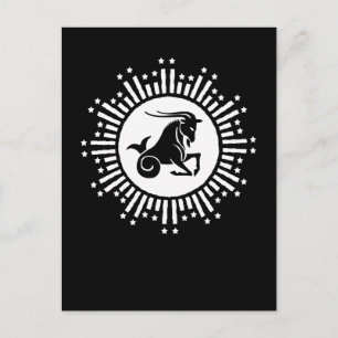 Cartão Postal De Festividades Signo de Capricórnio Bode Design Cósmico de Explos