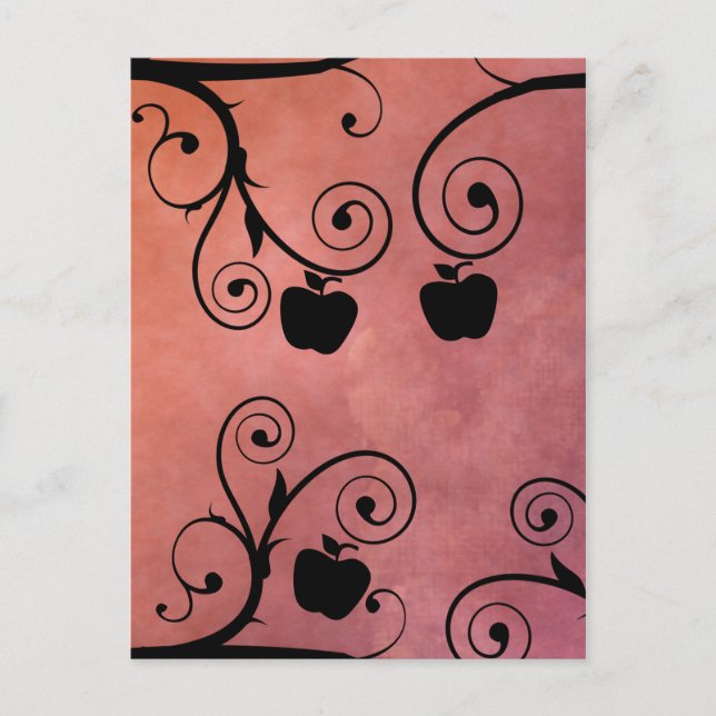 Cartão Postal De Festividades Silhueta de Maçã de Rosh Hashanah (Frente)