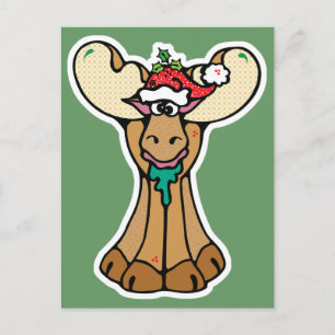 Cartão Postal De Festividades silly christmas moose