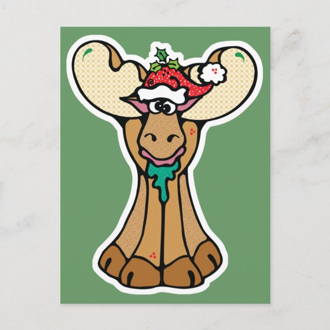Cartão Postal De Festividades silly christmas moose (Frente)