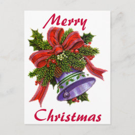 Cartão Postal De Festividades Silver Bell de Natal