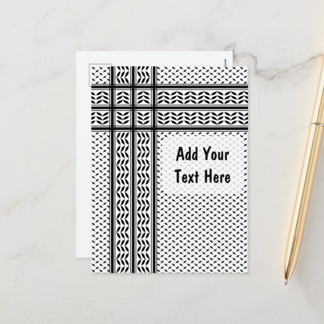 Cartão Postal De Festividades Símbolo Keffiyeh do Padrão de Resistência Palestin (Frente/Verso In Situ)