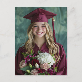 Cartão Postal De Festividades Simple Modern Calligraphy Graduation Invitation 