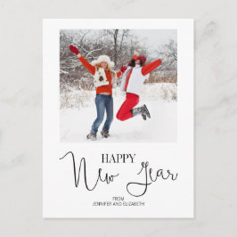 Cartão Postal De Festividades Simple Modern Happy New Year's Photo Postcard