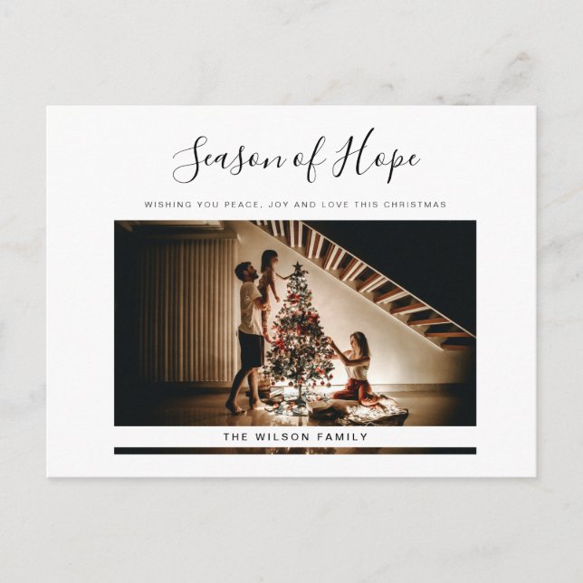 Cartão Postal De Festividades Simples Cartão de Posto de Natal de Férias Mínimas (Frente)