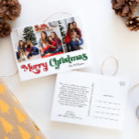 Cartão Postal De Festividades Simples clássico `Feliz Natal Três Foto<br><div class="desc">Celebre a temporada com este simples e único e clássico cartão postal de três fotos de Natal Merry, com um toque de charme vintage. A design minimalista apresenta uma elegante paleta de cores vermelha e verde, evocando o espírito aconchegante do inverno. O seu apelo moderno e divertido, aliado à formulação...</div>