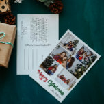 Cartão Postal De Festividades Simples Clássico Feliz Natal Vertical Cinco Fotos<br><div class="desc">Celebre a estação com este simples e único e clássico Cartão de Vossa Festa de Natal Merry vertical, com cinco cartões postais de férias com um toque de charme vintage. A design minimalista apresenta uma elegante paleta de cores vermelha e verde, evocando o espírito aconchegante do inverno. O seu apelo...</div>