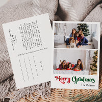 Simples Clássico Feliz Natal Vertical Duas Fotogra