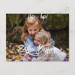 Cartão Postal De Festividades simples coelhinho de Páscoa simples para fotos bon