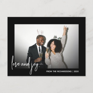 Cartão Postal De Festividades Simples deseja fotos minimalistas preto e branco