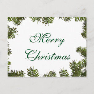 Cartão Postal De Festividades Simples Elegante Decor Verde Feliz Natal