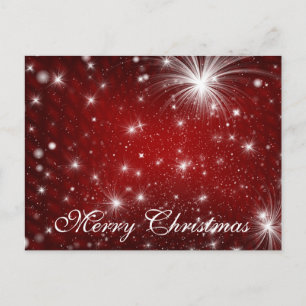Cartão Postal De Festividades Simples Elegante Decoração Vermelha de Neve Feliz