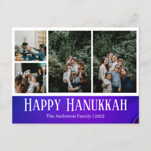 Cartão Postal De Festividades Simples Elegante Feliz Hanukkah foto da família