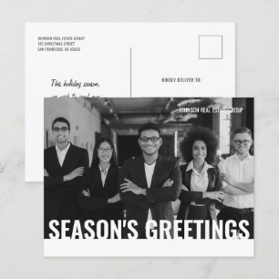 Cartão Postal De Festividades Simples Foto personalizada moderna de saudações