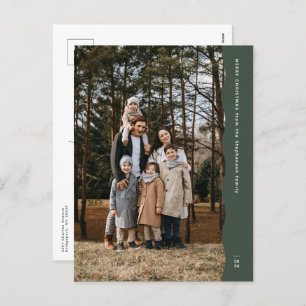 Cartão Postal De Festividades Simples, moderno e verde, vanguarda de duas fotos,