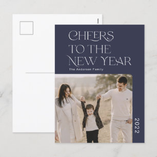 Cartão Postal De Festividades Simples Saúde à nova foto da família de 2022