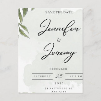 Cartão Postal De Festividades Sinal de Boas-Vindas de Casamento Botânico Elegant
