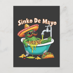 Cartão Postal De Festividades Sinko de Mayo"Cinco engraçados de Mayo Cactus