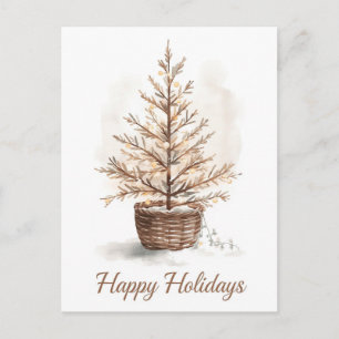 Cartão Postal De Festividades Sino de Campainha de Natal Faixa Vermelha