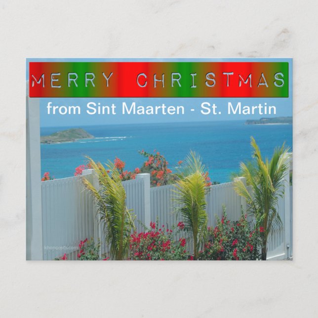 Cartão Postal De Festividades Sint Maarten - Rua. Martin Ocean Blue Seascape (Frente)