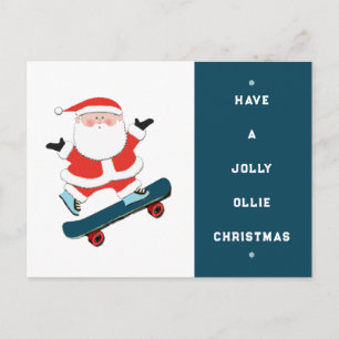 Cartão Postal De Festividades Skate no Natal