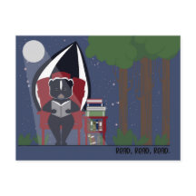 Skunk Reading in the Forest Postcards