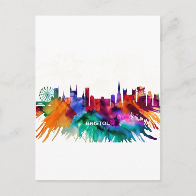 Cartão Postal De Festividades Skyline Bristol (Frente)