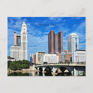 Cartão Postal De Festividades Skyline of Columbus, Ohio