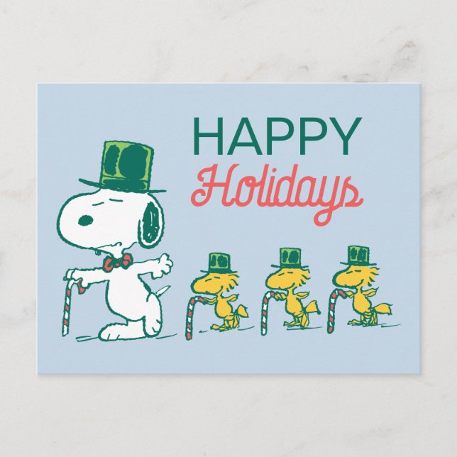 Cartão Postal De Festividades Snoopy Top Peppermint Candy (Frente)