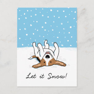 Cartão Postal De Festividades Snow Beagle de Natal   Cachorro Natal Bonito