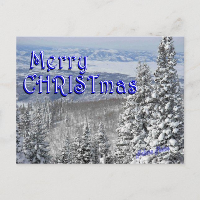 Cartão Postal De Festividades Snow in the Mountains-customize (Frente)