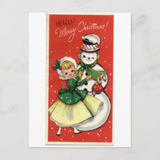 Cartão Postal De Festividades Snowman